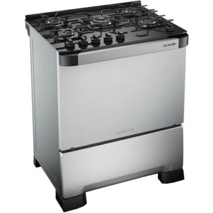 Fogão Mueller 5 Bocas Decorato Vetro Automático Mesa de Vidro Tripla Chama