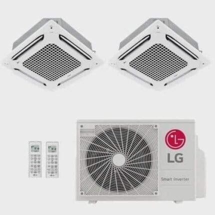 Ar-Condicionado Multi Split Inverter LG 18.000 (2x Evap Cassete 4 Vias 9.000) QuenteFrio 220V